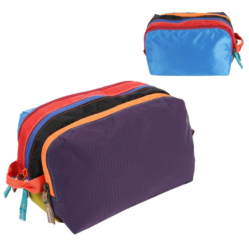 Stockage pliable Brodé Couleur-Block Crossbody Sac de maquillage