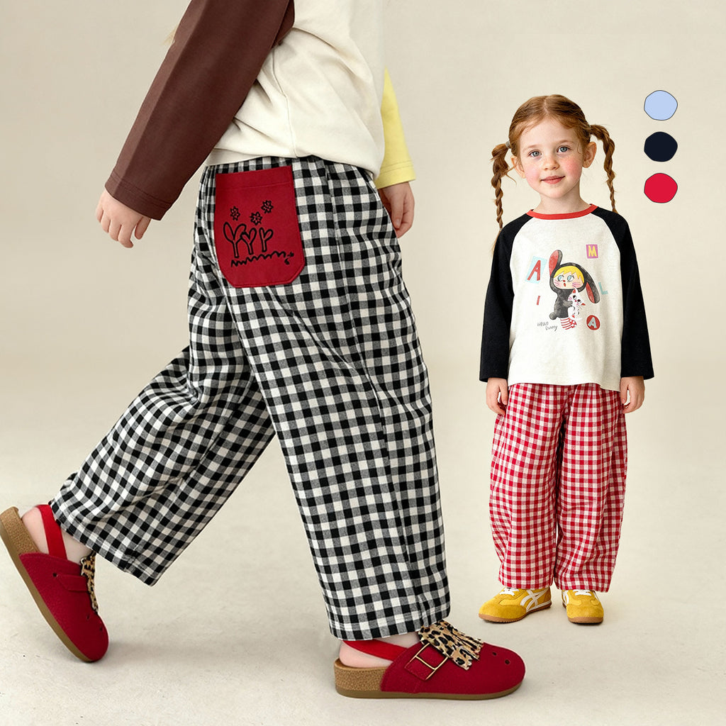 Printemps Arrivée Enfants Pantalons en Plaid Casual Style frais et relaxant