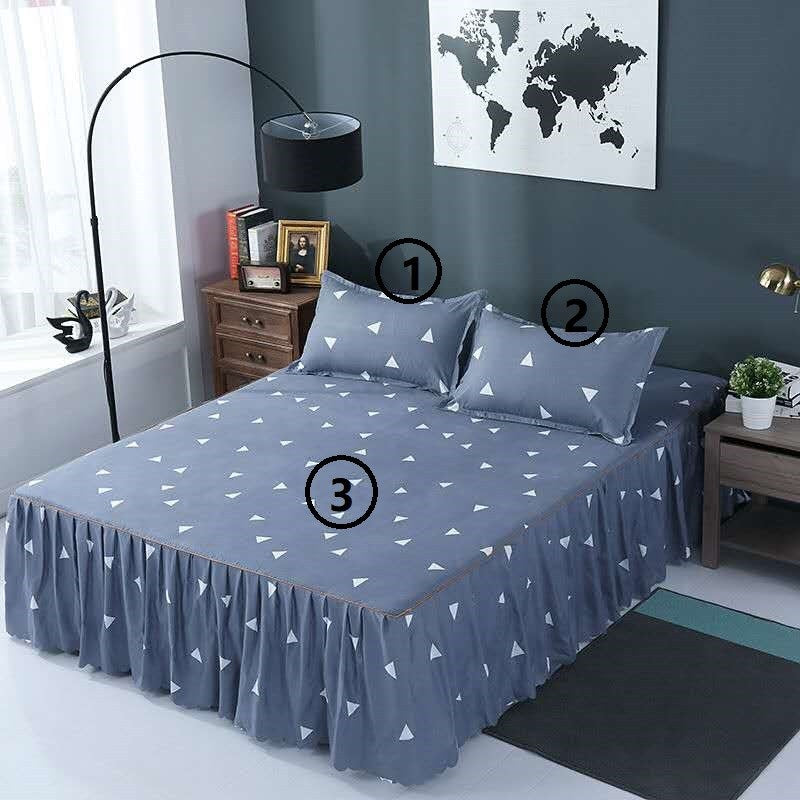 Lit Jupe Oreiller 3 Laine Feuille de lit Ensemble de lit Couche