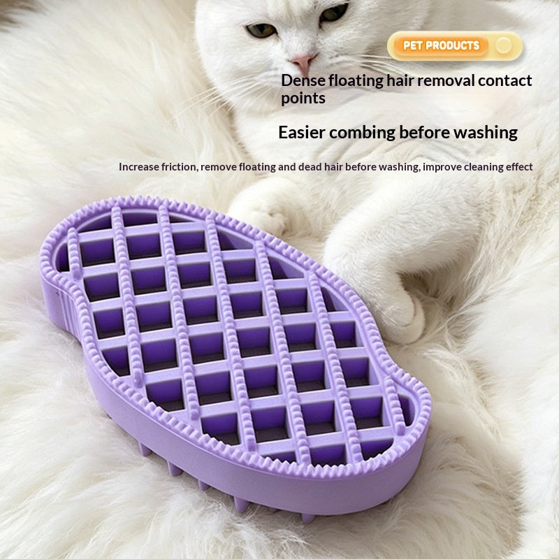 Brosse de bain pour animaux de compagnie Brosse de massage double-soudage