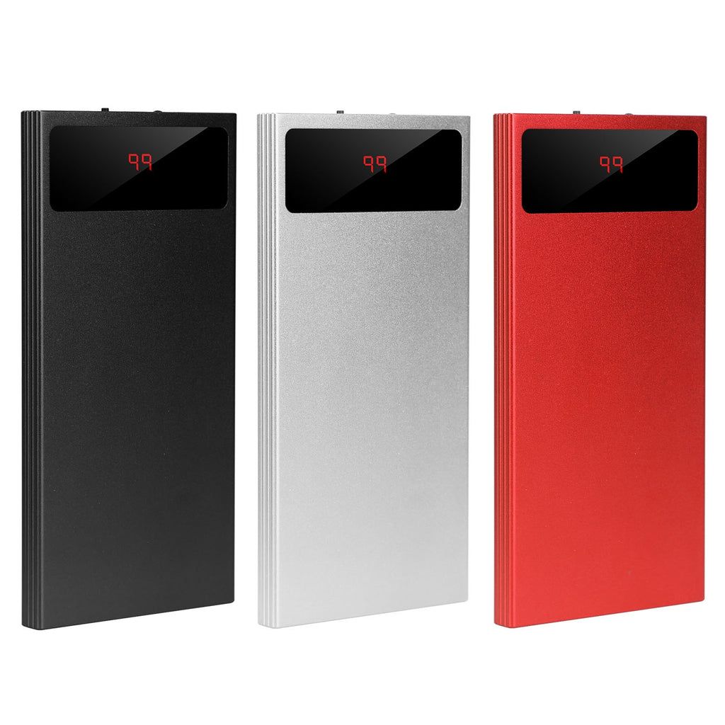 1Pc 20000mAh Power Bank Chargeur de téléphone ultra-mince Double Port USB Lampe de poche Batterie Rester D