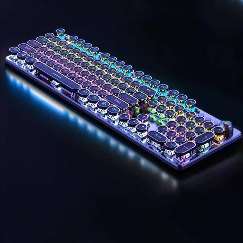 Clavier mécanique lumineux rétro punk électroplaqué