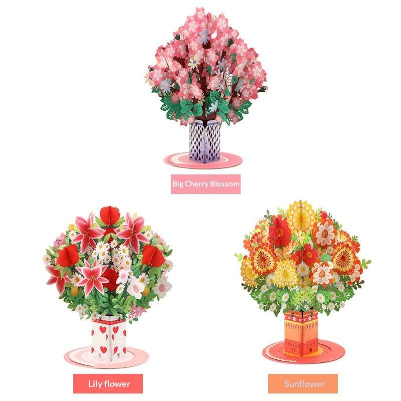 Découpe 3D de papier créatif de fleurs amovibles