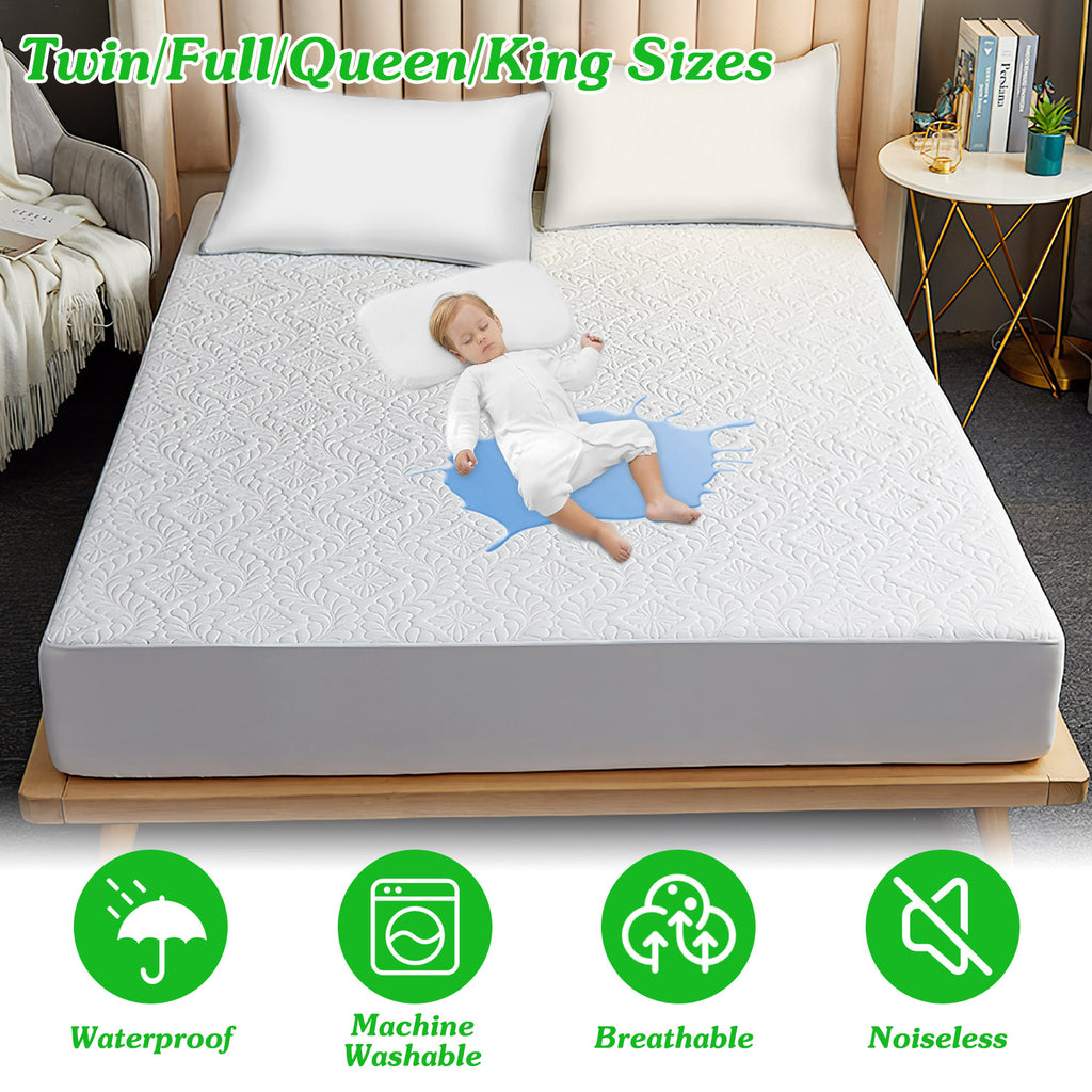 Matelas imperméable à l'eau de taille complète Protecteur respirant coton doux matelas housse avec Ela