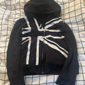 Pull à manches longues Zip-up Imprimé Hoodie Punk Dark Streetwear Hip-hop Style