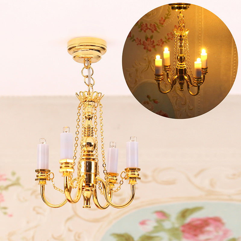 Mode Mini Meubles Jouet Chandelier brillant