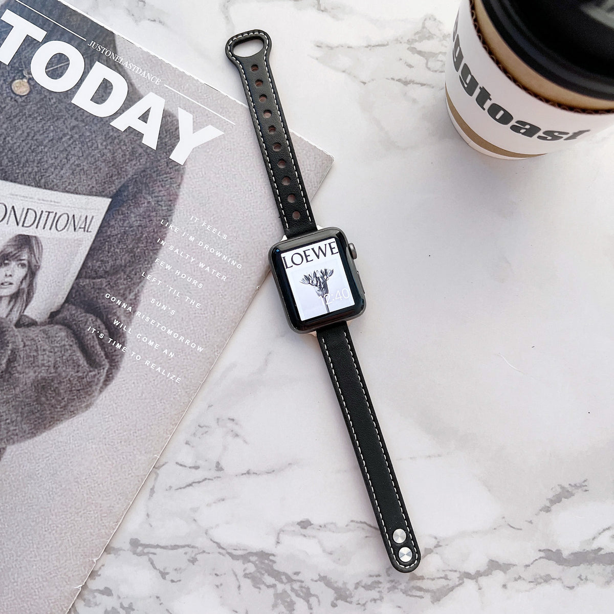 Iwatch7 Petit bracelet en cuir taille barbour Iwatch Iwatch123456se Double ongles mince modèle