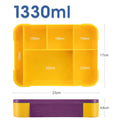 Boîte de rangement avec compartiments – Boîte à déjeuner en violet et jaune – fournitures de fête