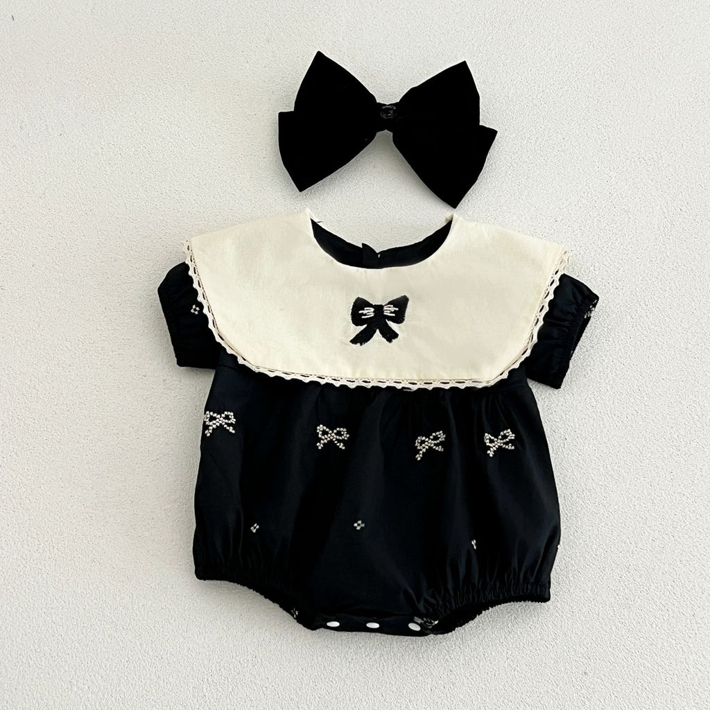 Ins Coton de style coréen Romper Polo brodé pour bébé fille