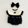 Ins Coton de style coréen Romper Polo brodé pour bébé fille