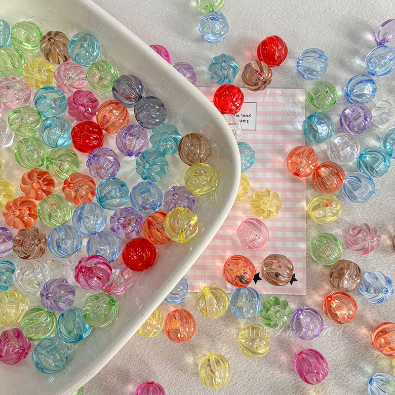 Perles de citrouille acrylique transparentes