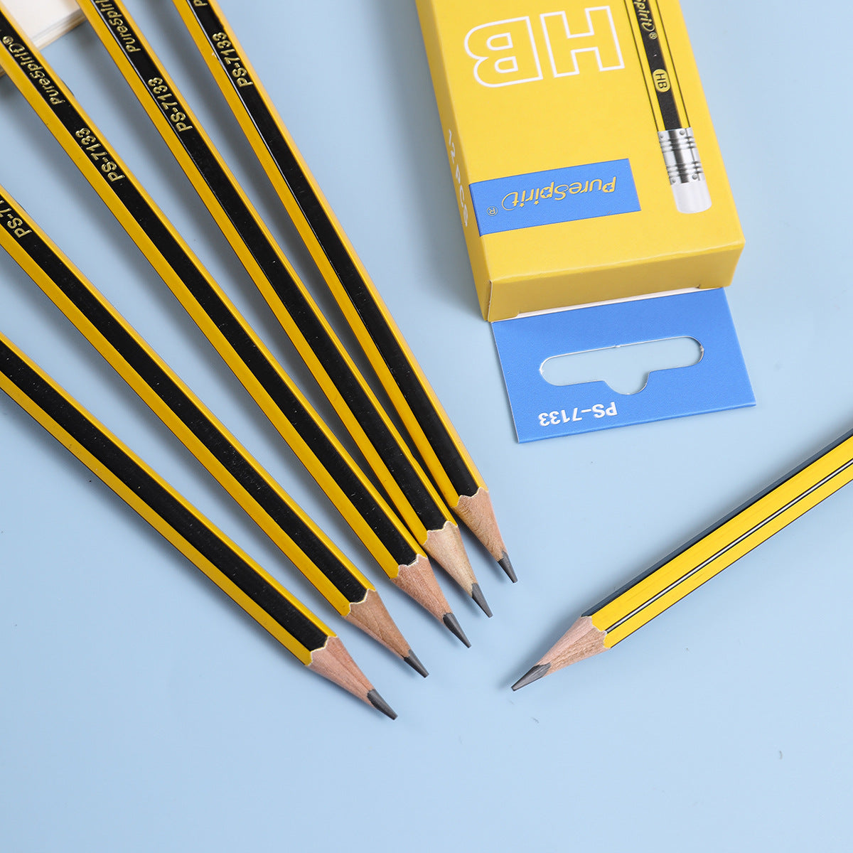 Crayons d'écriture lisse HB 12-comptes avec effaceurs