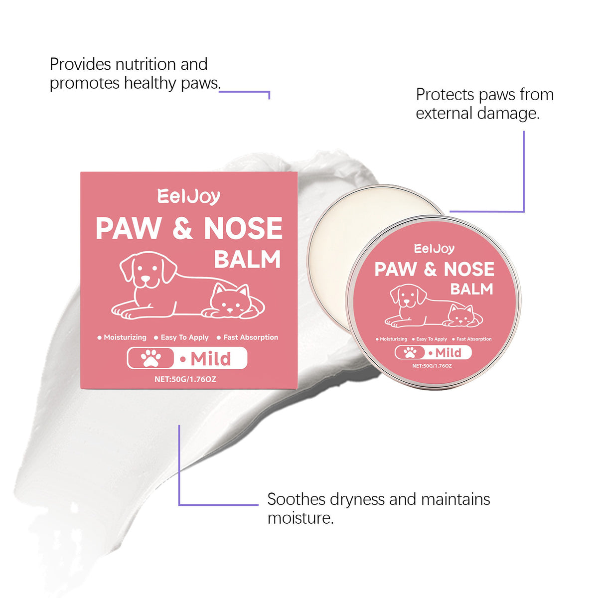 Soin hydratant Eeljoy Pet Nettoyer et hydrater le baume pour chiens et chats