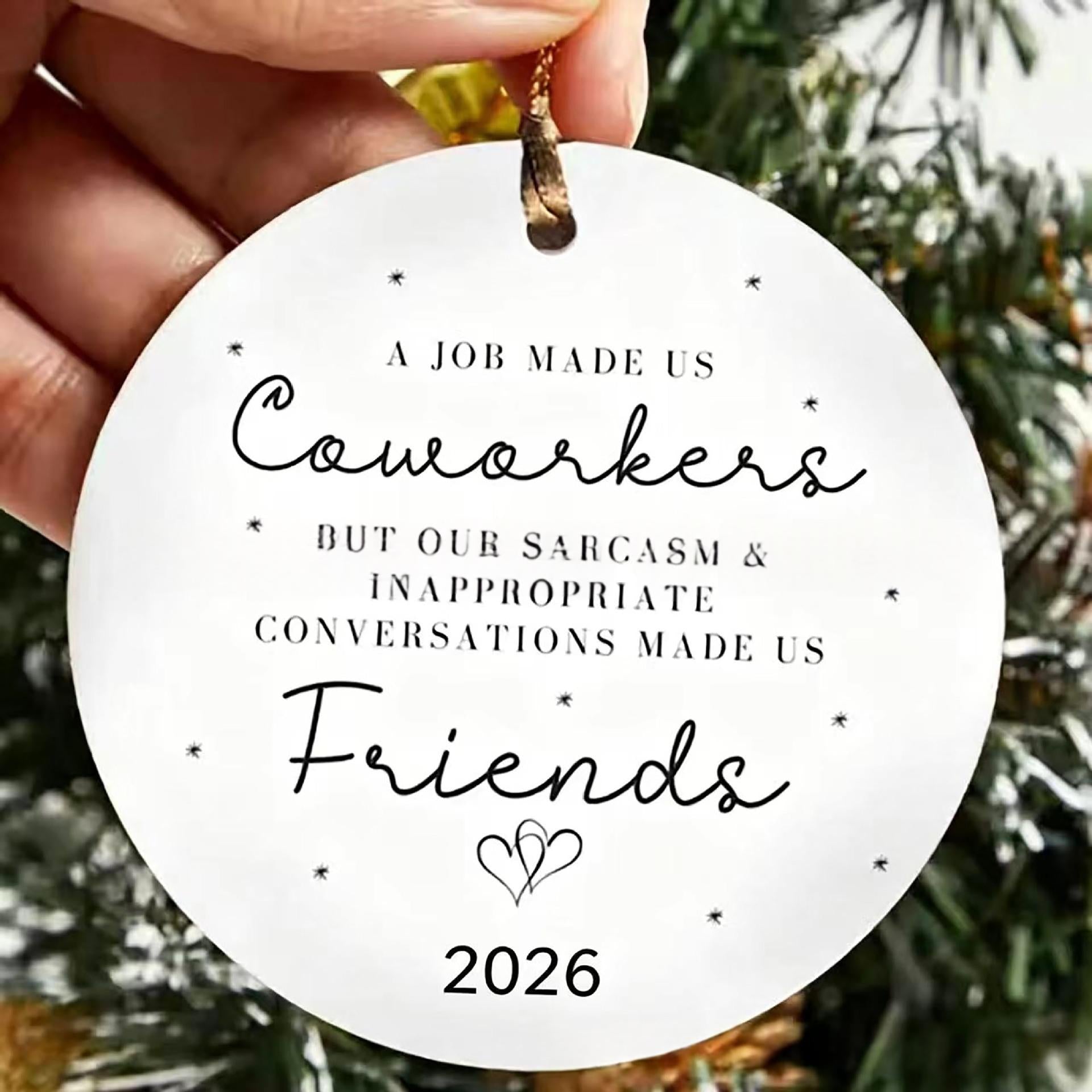 Arrivée Amazon Round Pendentif de Noël en céramique