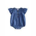 Les filles Denim Ruffled Romper à manches courtes