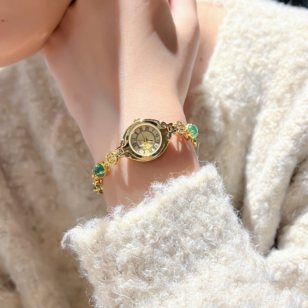 Graceful Refined Watch Luxury Retro Half-Antique Gold Dial