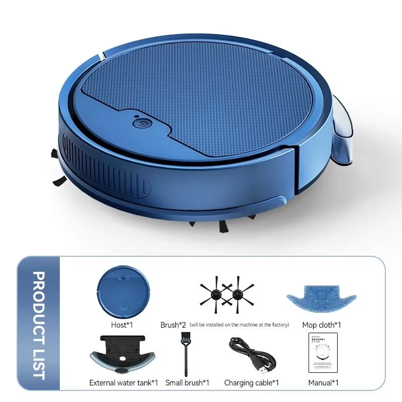 Blue 3-en-1 Smart Robotic Vacuum Mop