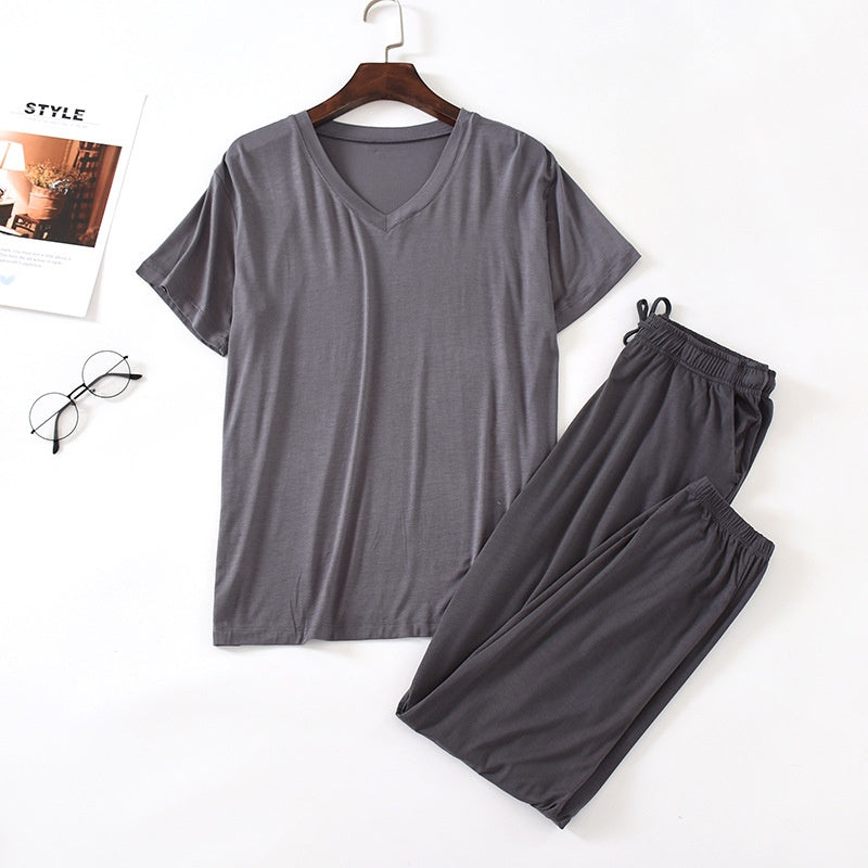 Ensemble de pantalons à manches courtes en soie de glace modale pour hommes