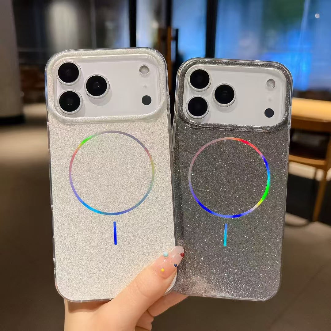 Convient pour les boîtiers de téléphone double face stratifié avec un anneau délicat de paillettes