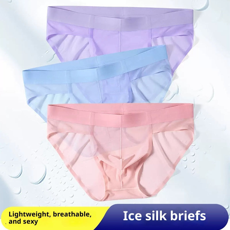 Sous-vêtements en soie de glace pour hommes d'été