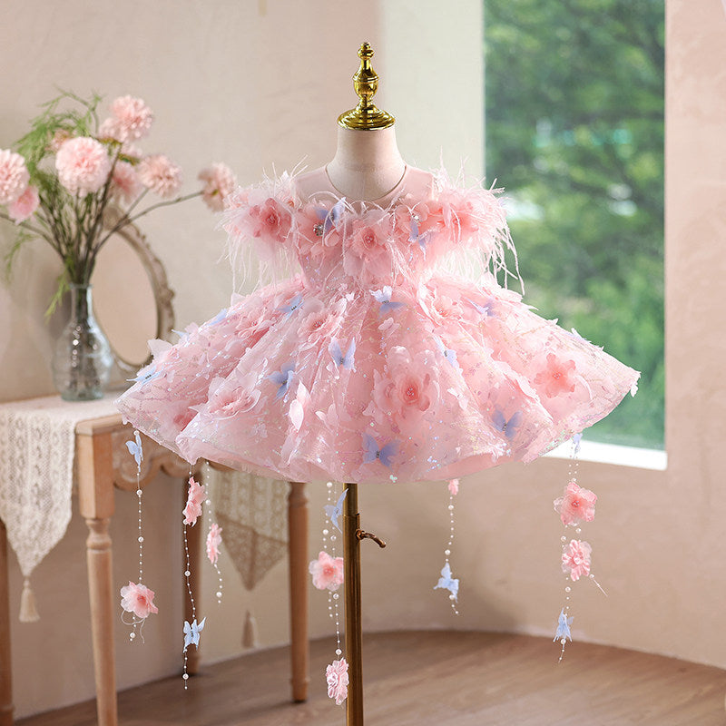 Robe de puffe florale ultra-tulle pour filles