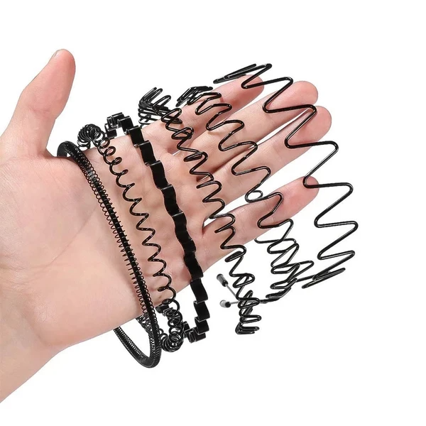 6Pcs Metal Hair Headband Wave Style Hoop Band Comb Sports Hairband Hommes Femmes US