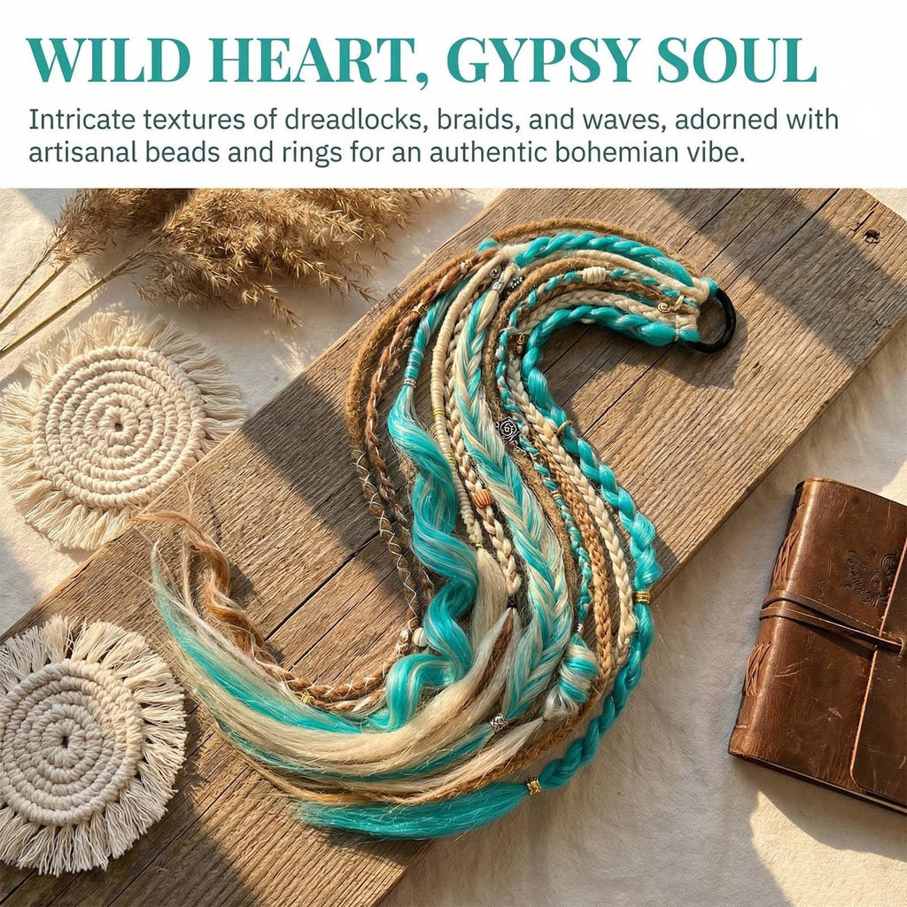 Bohemian braided wig made in a wild, untamed style