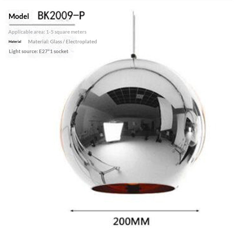 Shade de suspension ronde en verre nordique pour la salle à manger