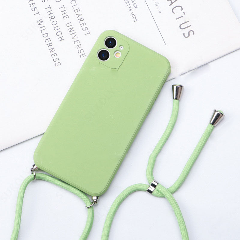 Cas de téléphone de lanyard en silicone liquide créatif et simple