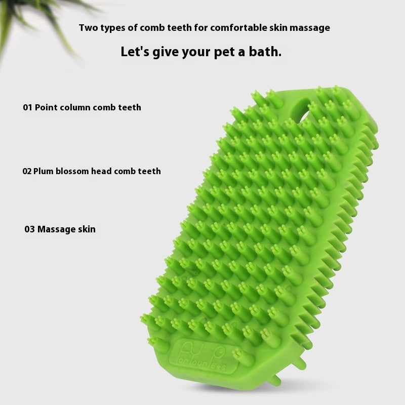 Peigne de massage de bain pour animaux de compagnie Mo brosse d'enlèvement des cheveux humide et sèche double usage
