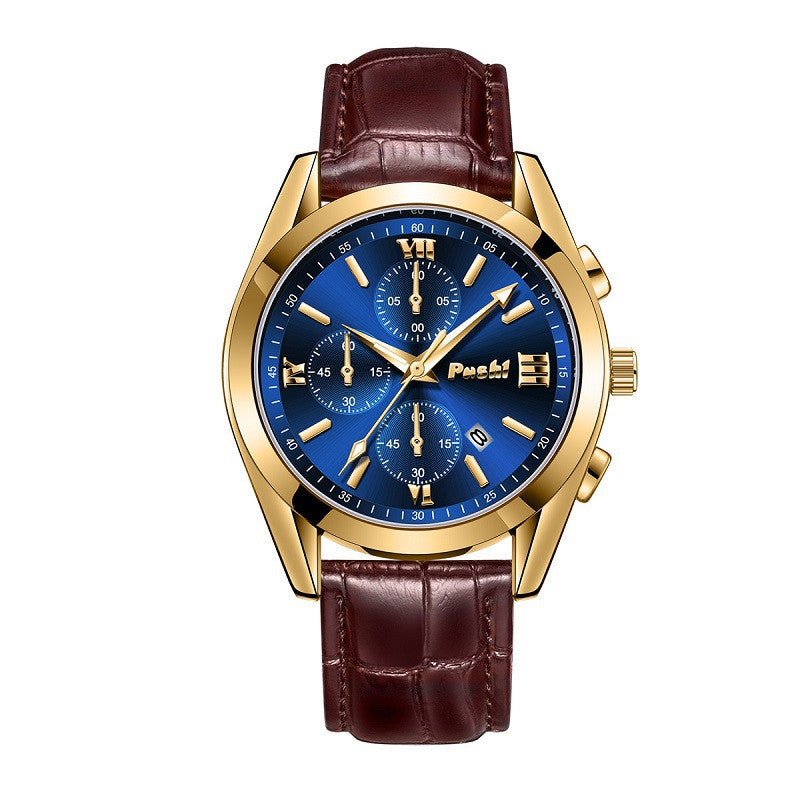 Montre Quartz Montre haute de gamme en cuir véritable montre imperméable pour hommes