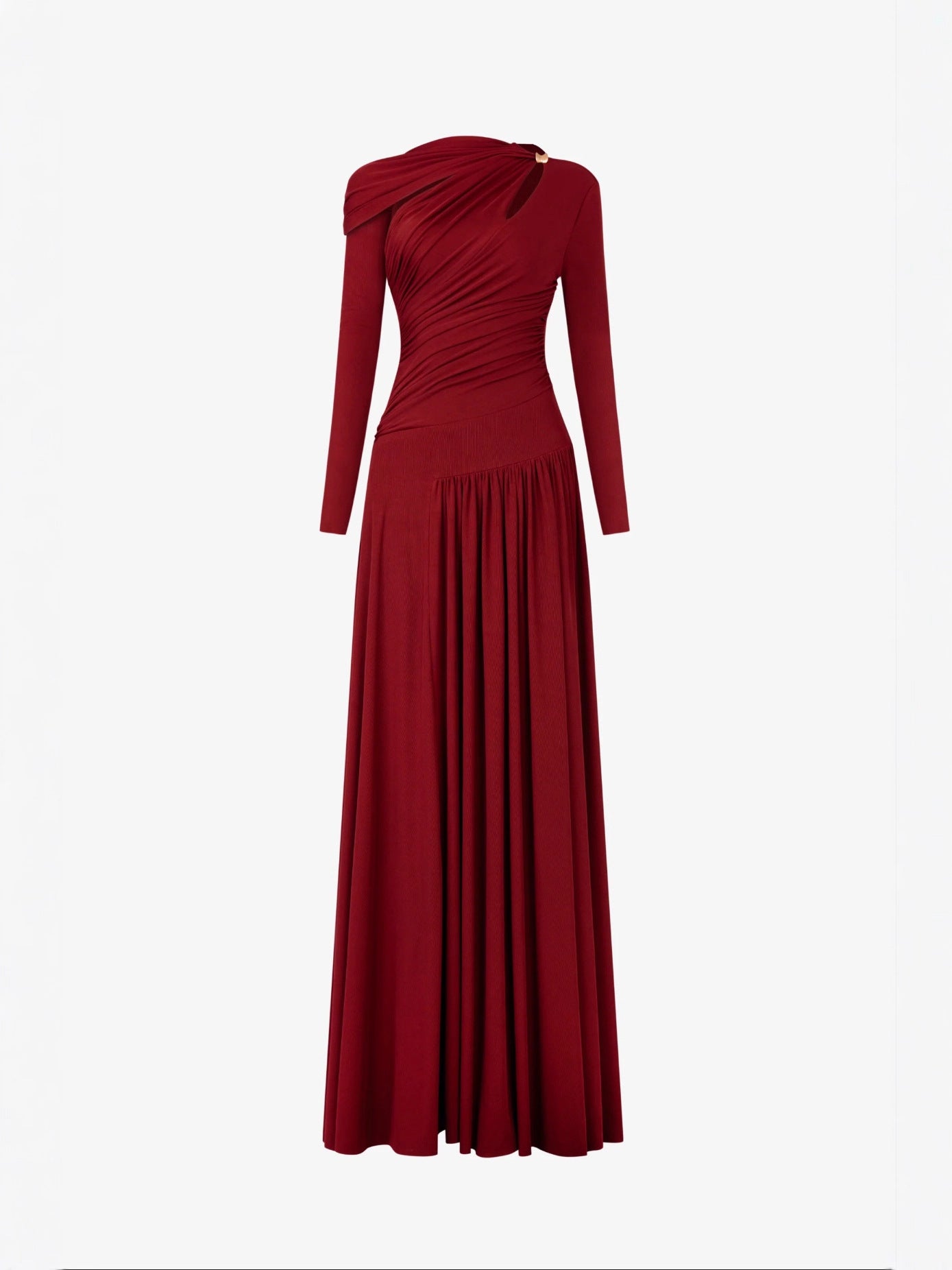 Robe asymétrique à manches longues Maxi