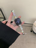 Bracelet de montre de couleur diamant taille carrée irrégulière pour les bandes de montres