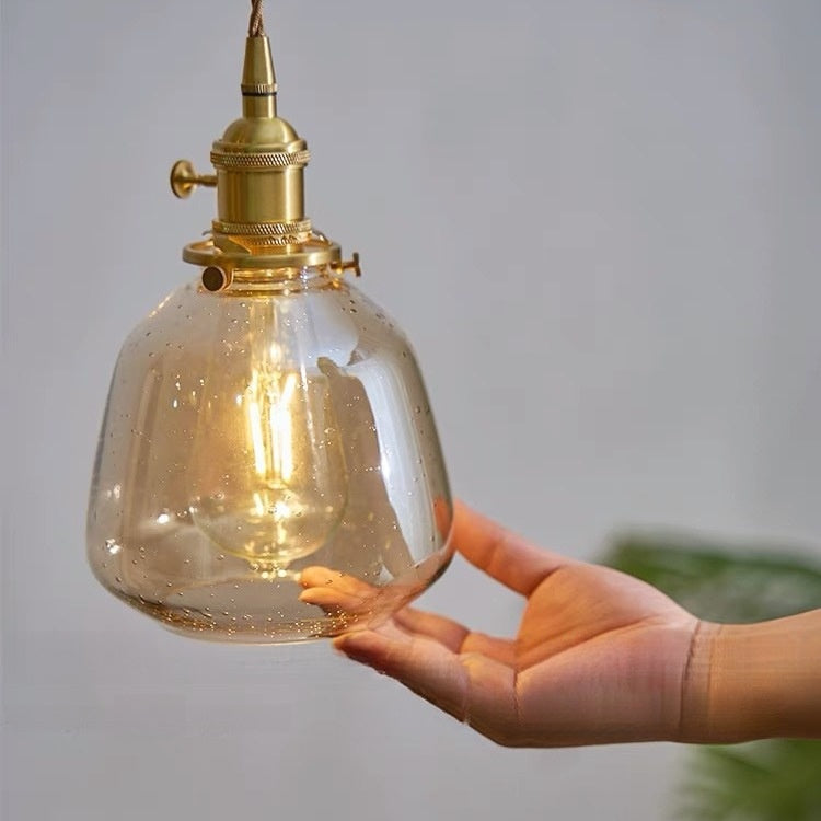 Rétro verre minimaliste petit pendentif lumière pour les salles à manger et Hallways