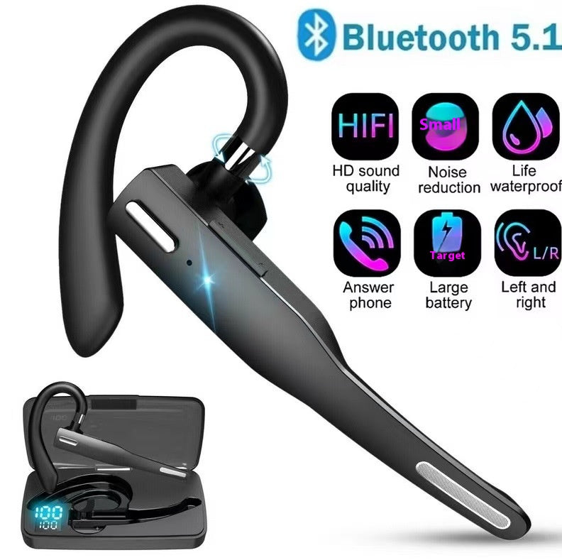 Business Ear-monté casque Bluetooth à une oreille Réduction du bruit