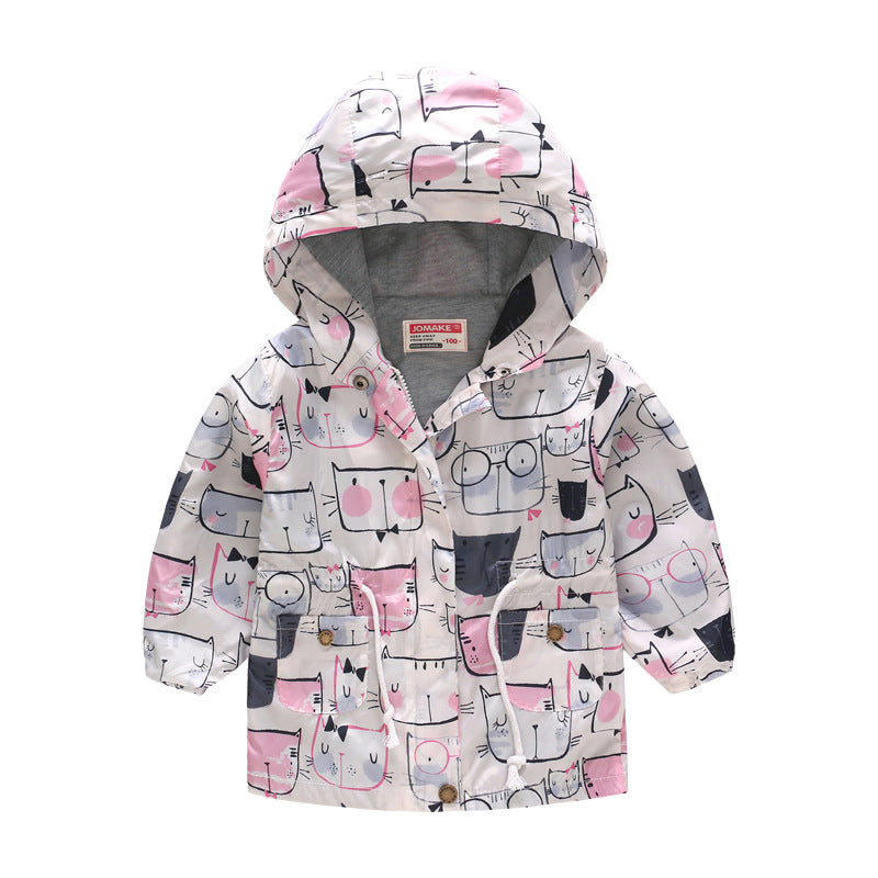 Le printemps et l'automne mince à capuche bébé mignon Zipper veste pour enfants