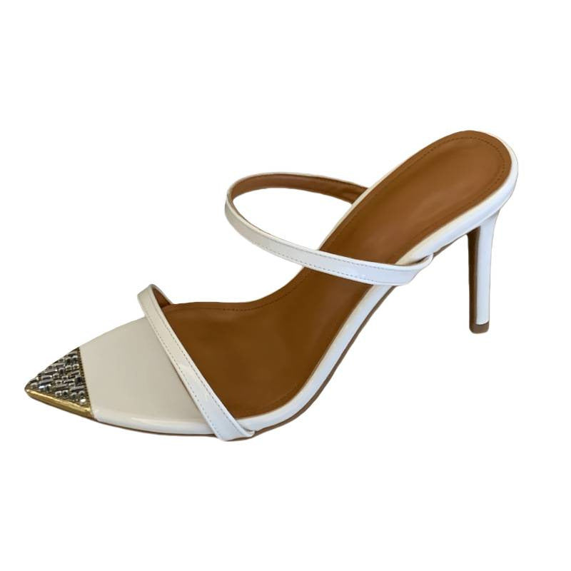 Doigts pointus Strass Mules Slingback Talon ultra-haut