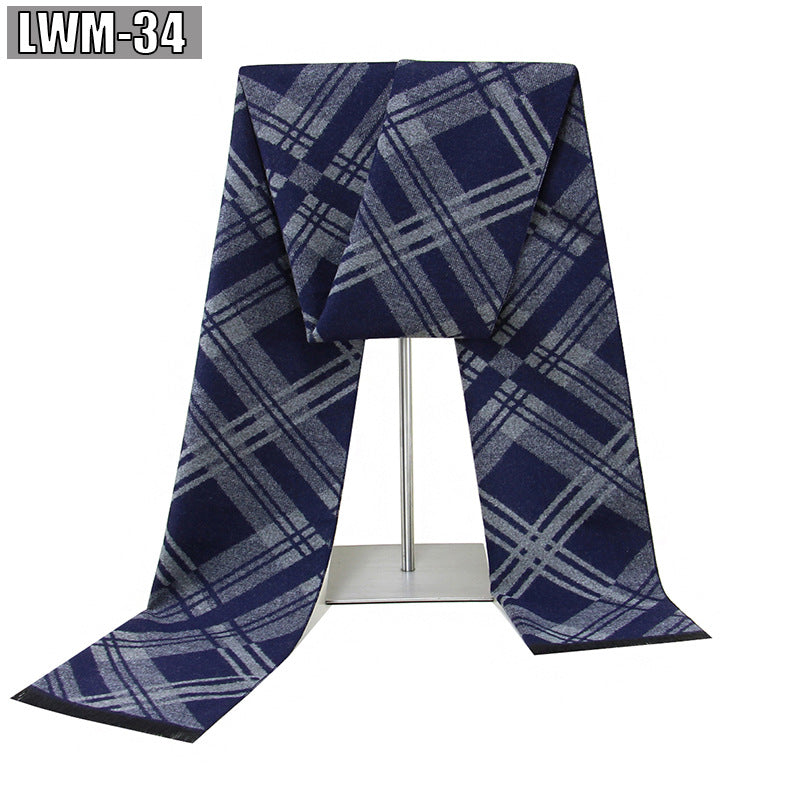 Écharpe pour hommes European and American Cashmere Automne and Winter Business Plaid