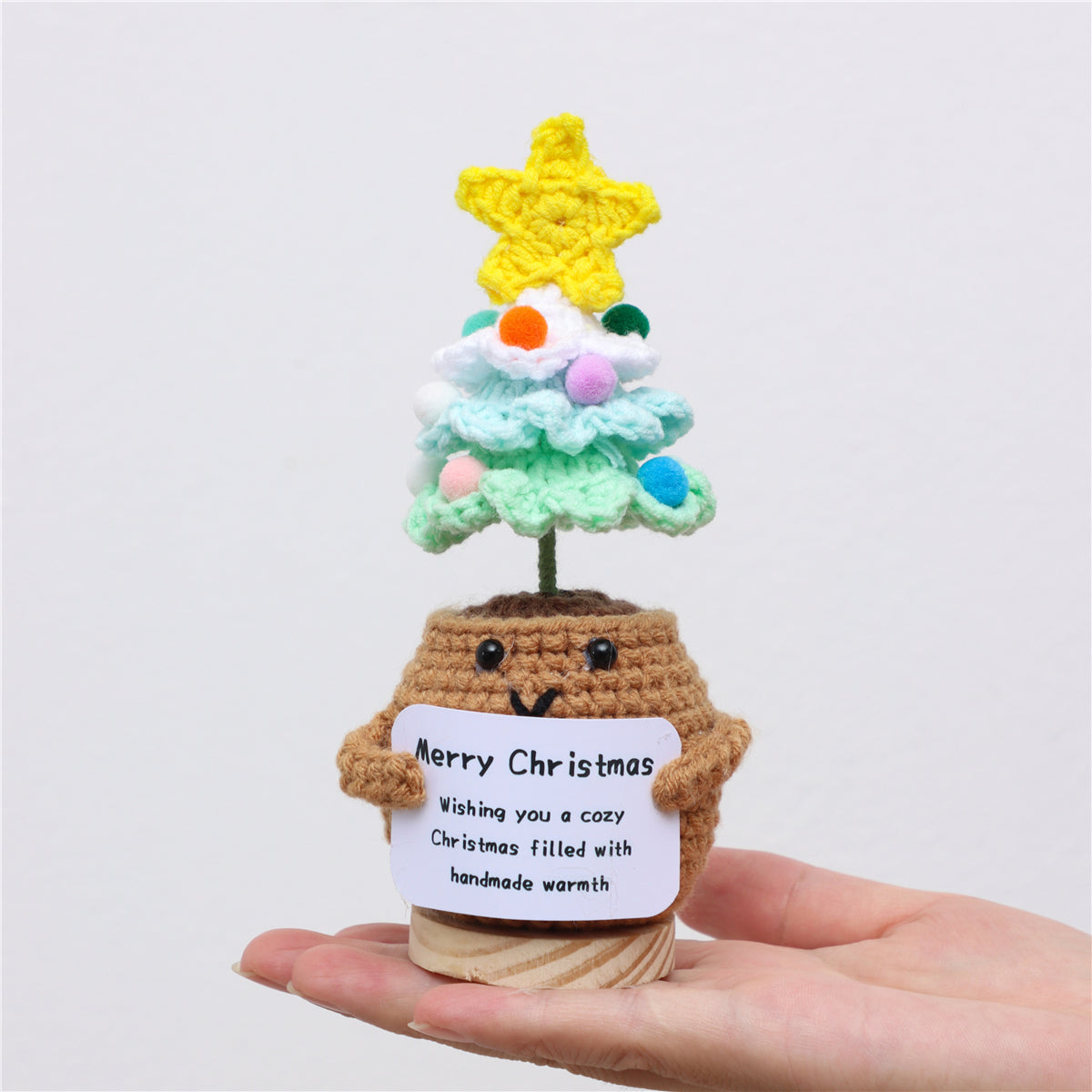 Crochet fait main arbre de Noël ornements de fleurs en pot combiné