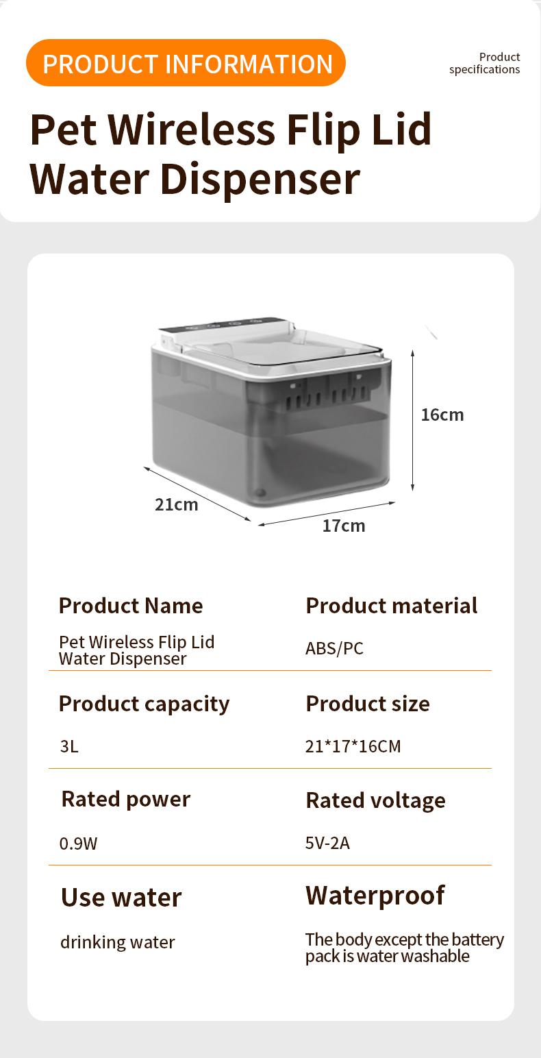 Batterie de recharge sans fil alimentée 304 en acier inoxydable Cat Induction automatique Pet Water Fou