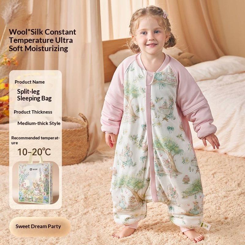 Sac de couchage Laine de soie Automne et hiver Épaisseur Température constante pour les enfants