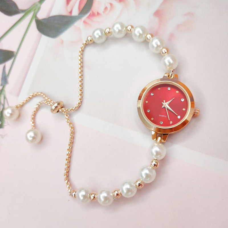 Pearl Bracelet Montre Femmes Quartz Montre