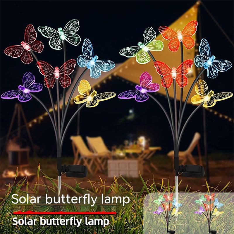 Lampe solaire à papillon extérieur