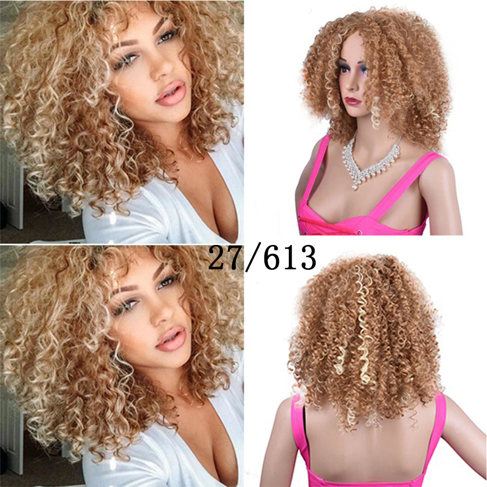 Synthétique Afro Curly Perruques africaines pour femmes noires