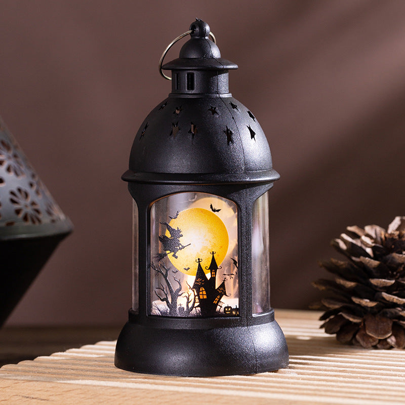 Décoration d'Halloween Lampe de citrouille Portable Château d'Halloween Lampe à Vent Pendentif d'Halloween Pa