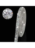 Stick-Silver en Strass blanc-1cm large-1 pack