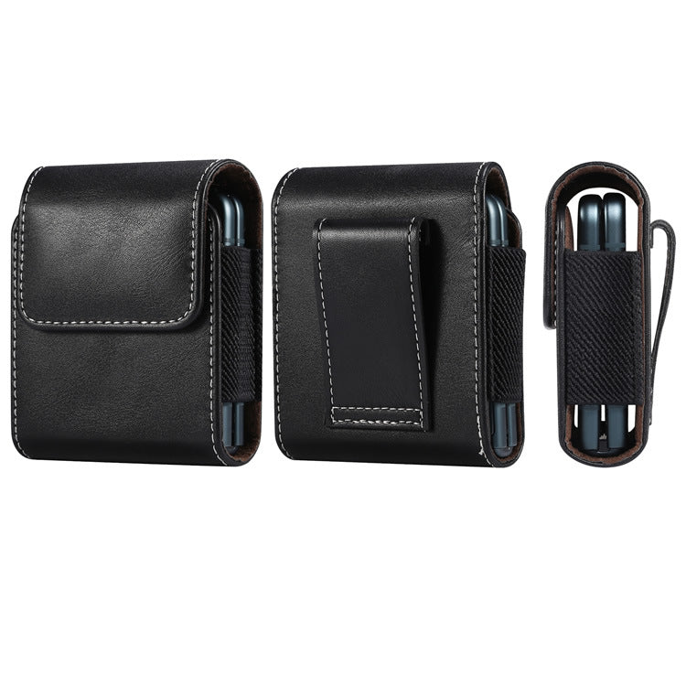 Applicable Flip Screen Mobile Phone Bag Suspendre Cuir Perforant Sac de pliage