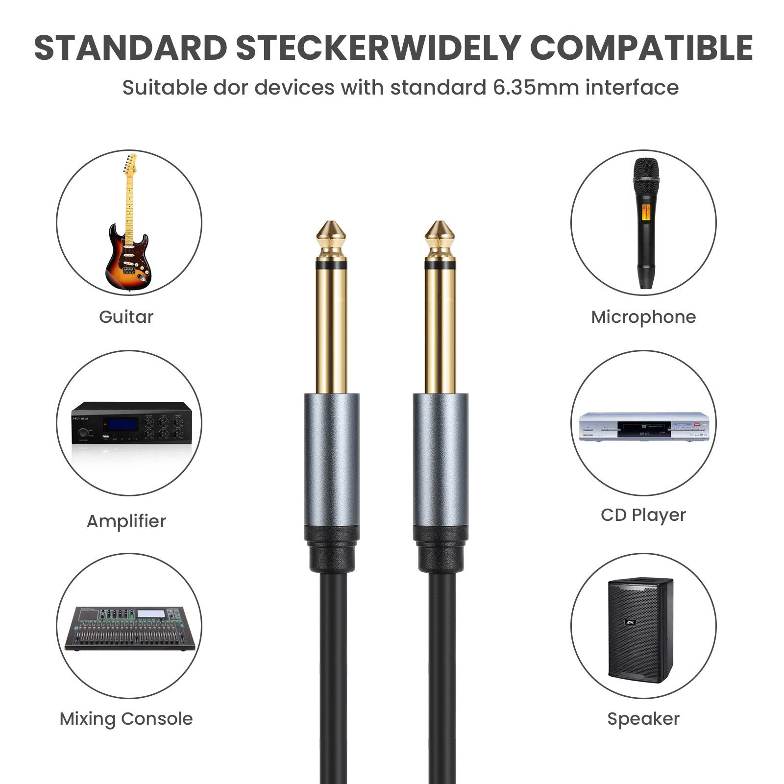 Amplifieur de câble audio 65mm Microphone Cord