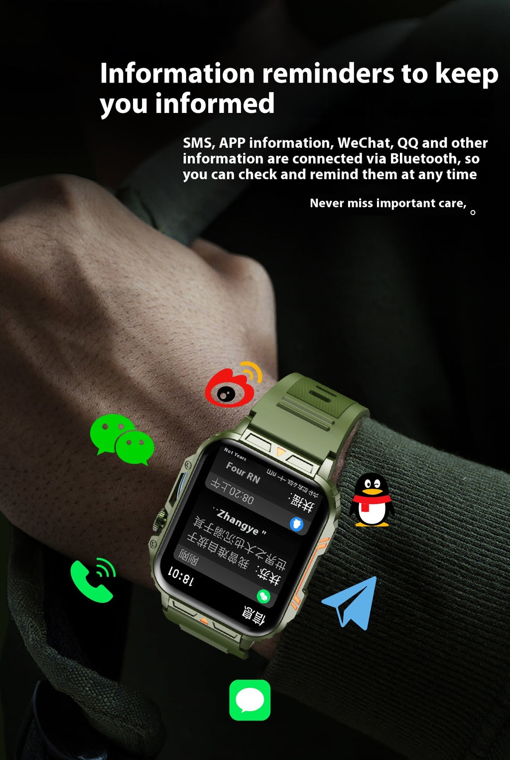 Smart Wireless Call Sport Step Computing Watch