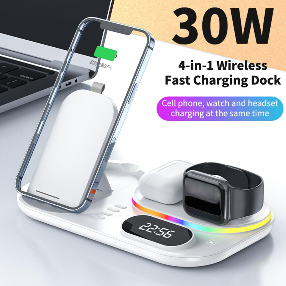 Station de recharge sans fil 4 In1 Station de recharge rapide Support chargeur sans fil compatible Fo